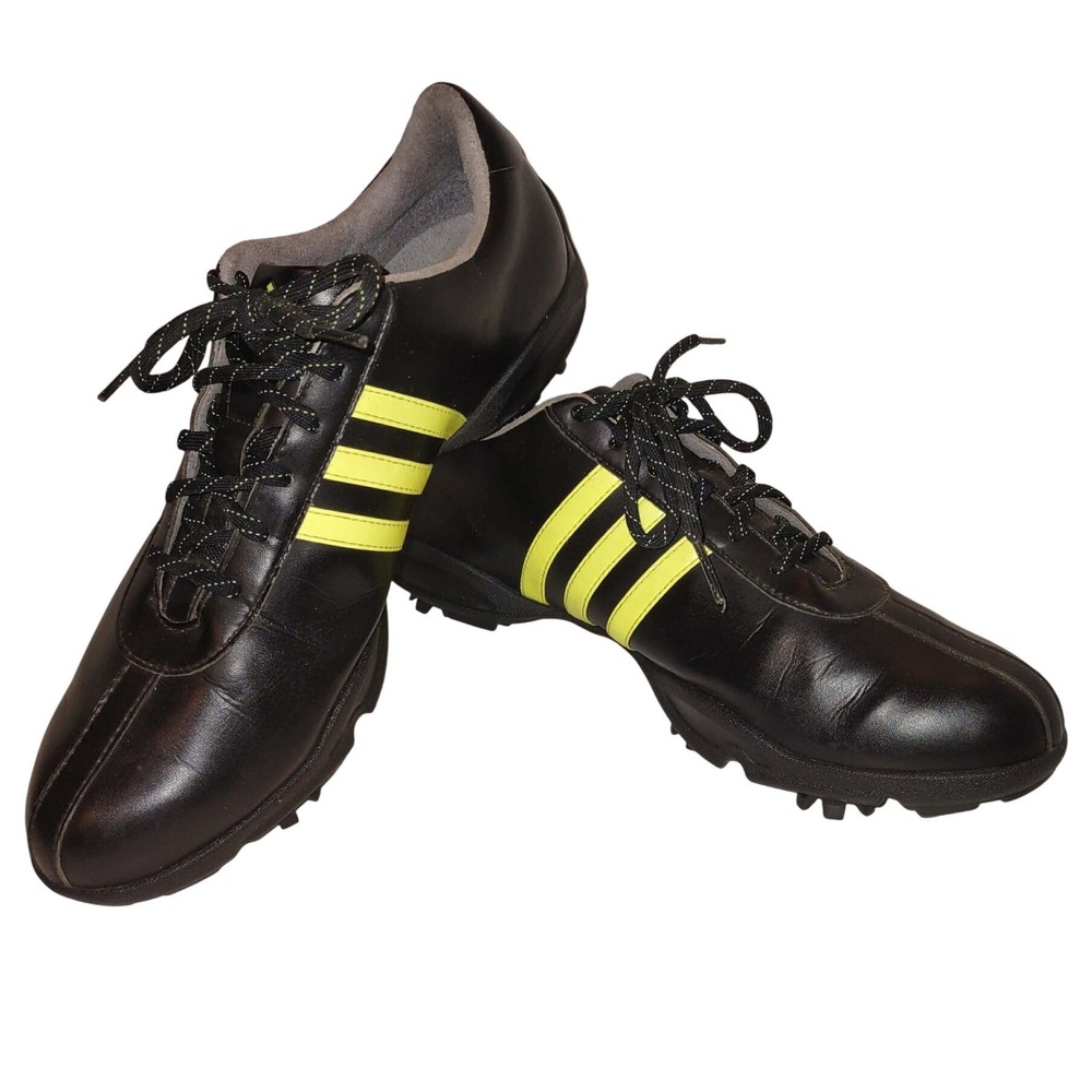 Adidas Z-Traxion Mens Golf Shoes Black Neon Stripe Spiked 737490 Size 9 VTG 2006